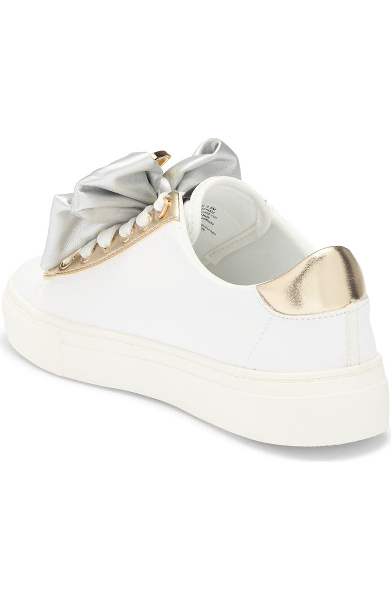 KARL LAGERFELD PARIS Claudette Lace-Up Sneaker, Alternate, color, Bright White/ Silver