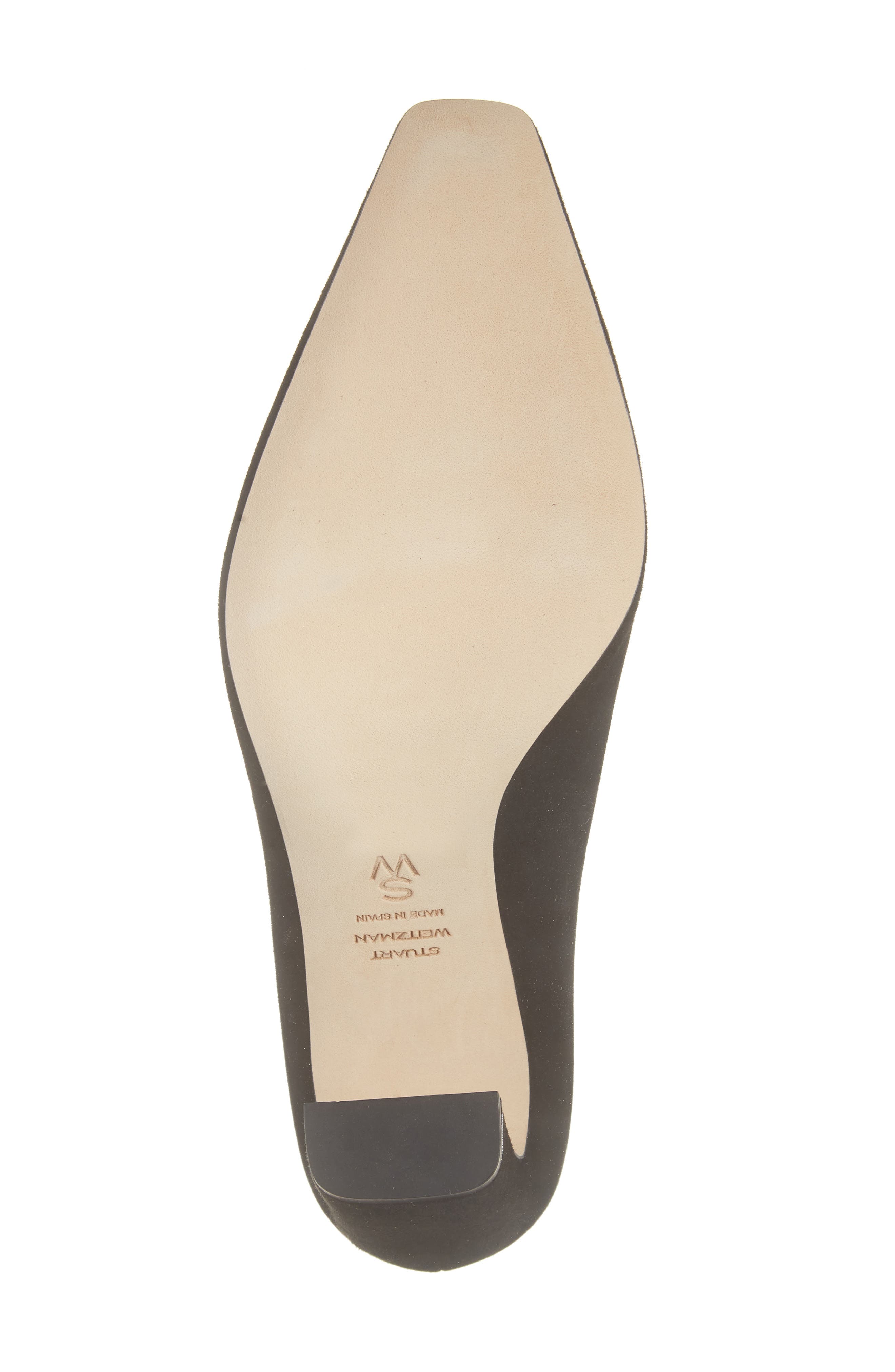 Stassi Croc Embossed Leather Pump, Alternate, color, BLACK SUEDE