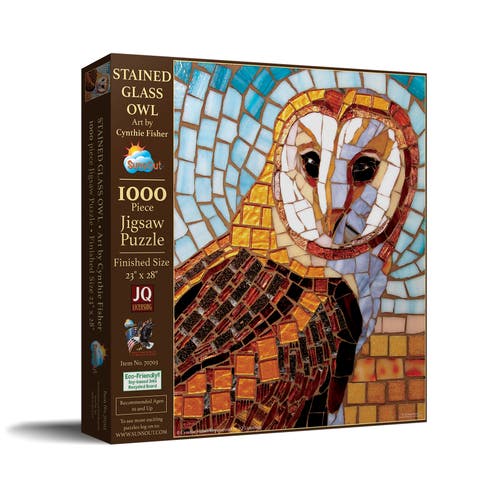 Stained Glass Owl 1000 piece Jigsaw Puzzle for Adults