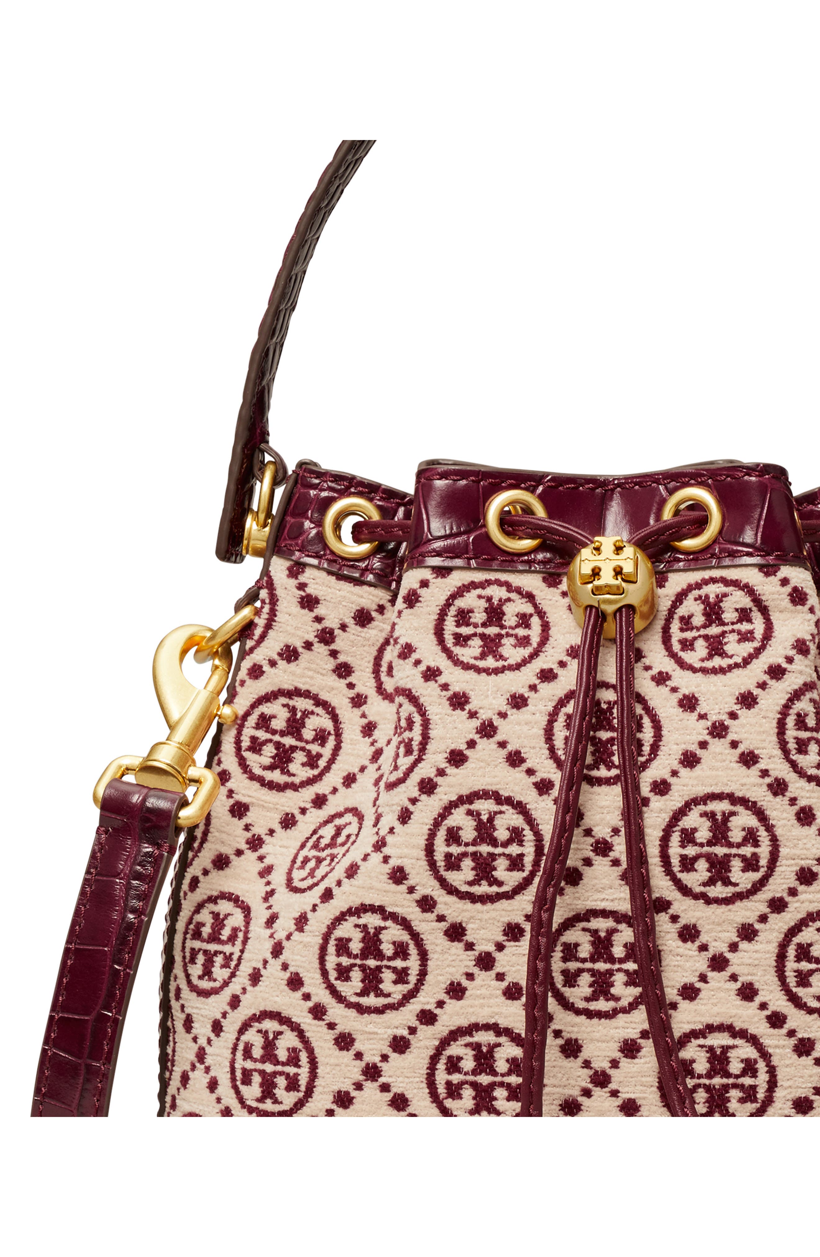 Tory Burch T Monogram Chenille Bucket Bag, Alternate, color, 