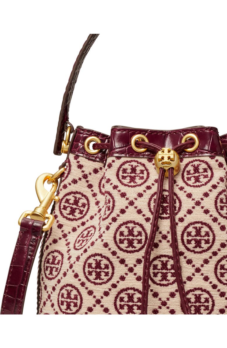 Tory Burch T Monogram Chenille Bucket Bag, Alternate, color,