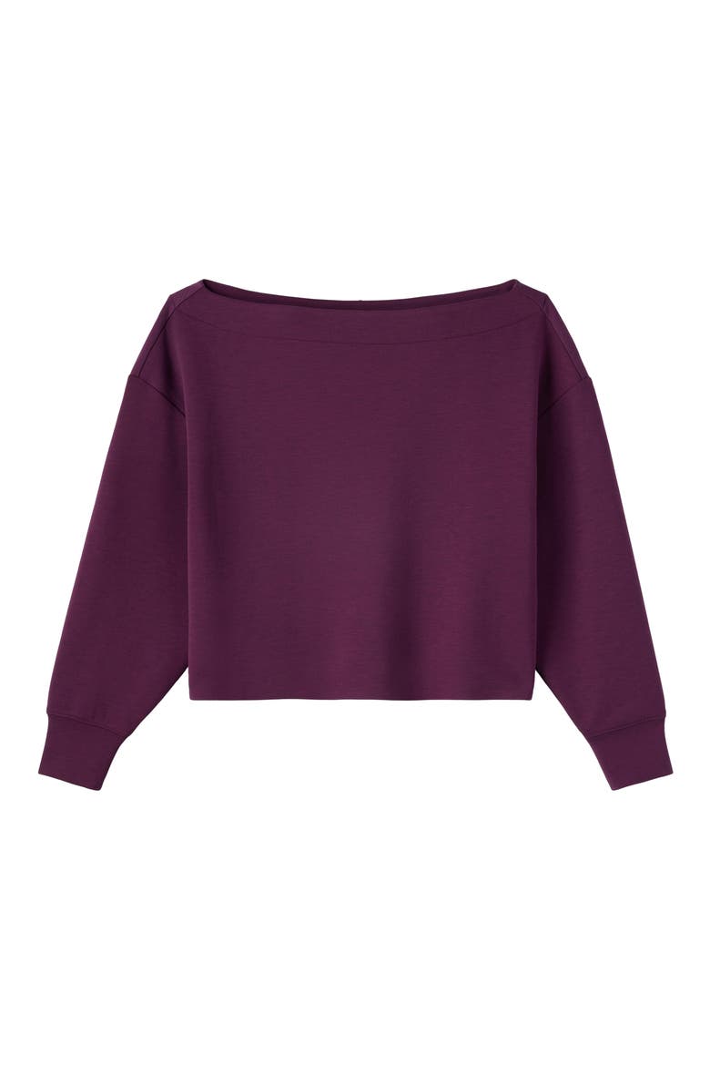 Dreamglow Bateau Sweatshirt, Alternate, color, DARK BERRY