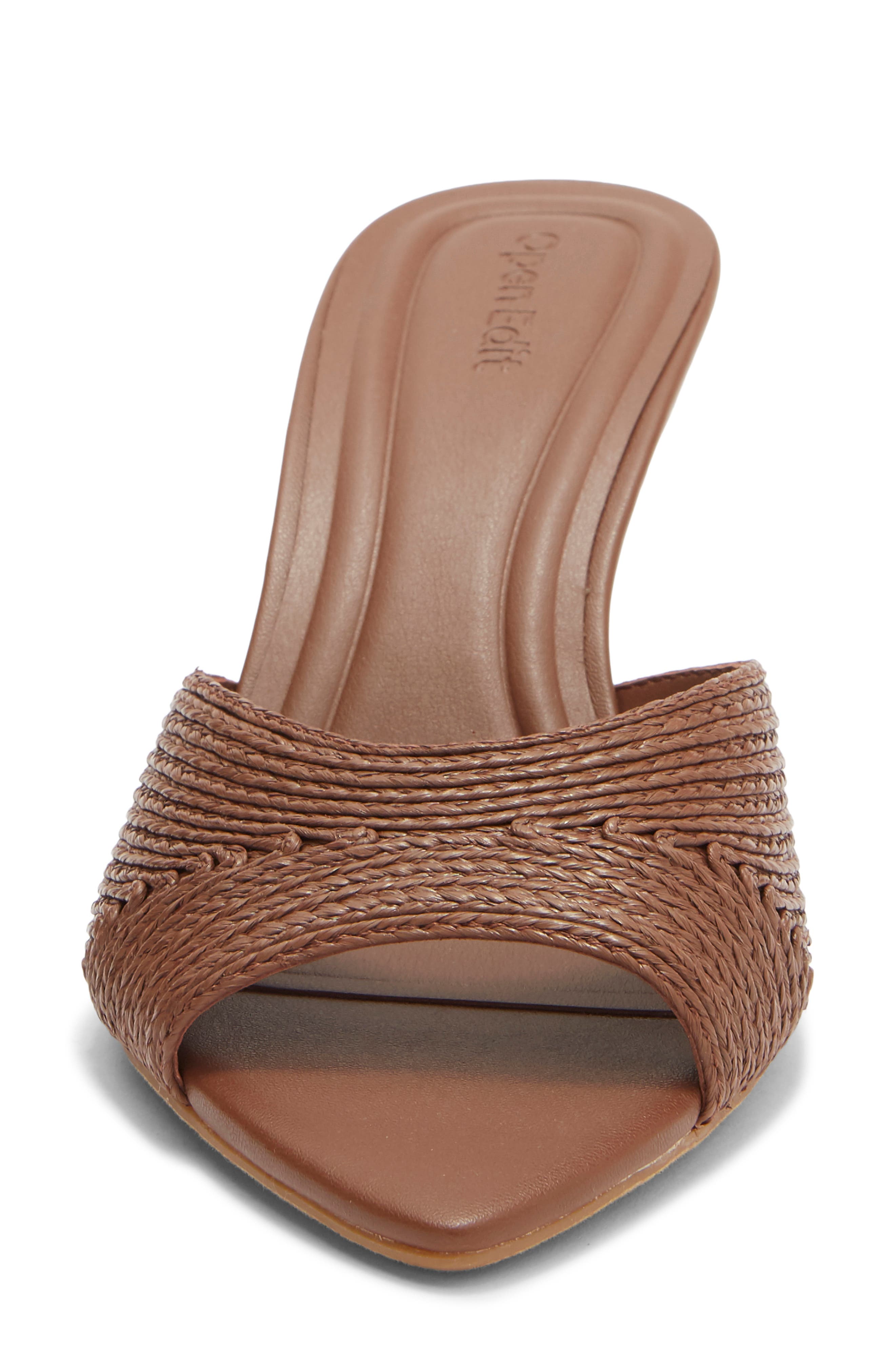 Open Edit Micah Heeled Sandal, Alternate, color, Brown Russet