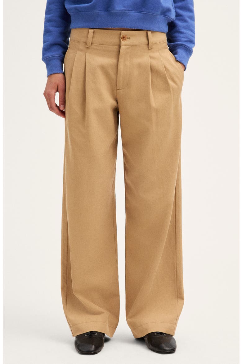 The Everyday Drapey Twill Trouser, Main, color, DESERT CAMEL