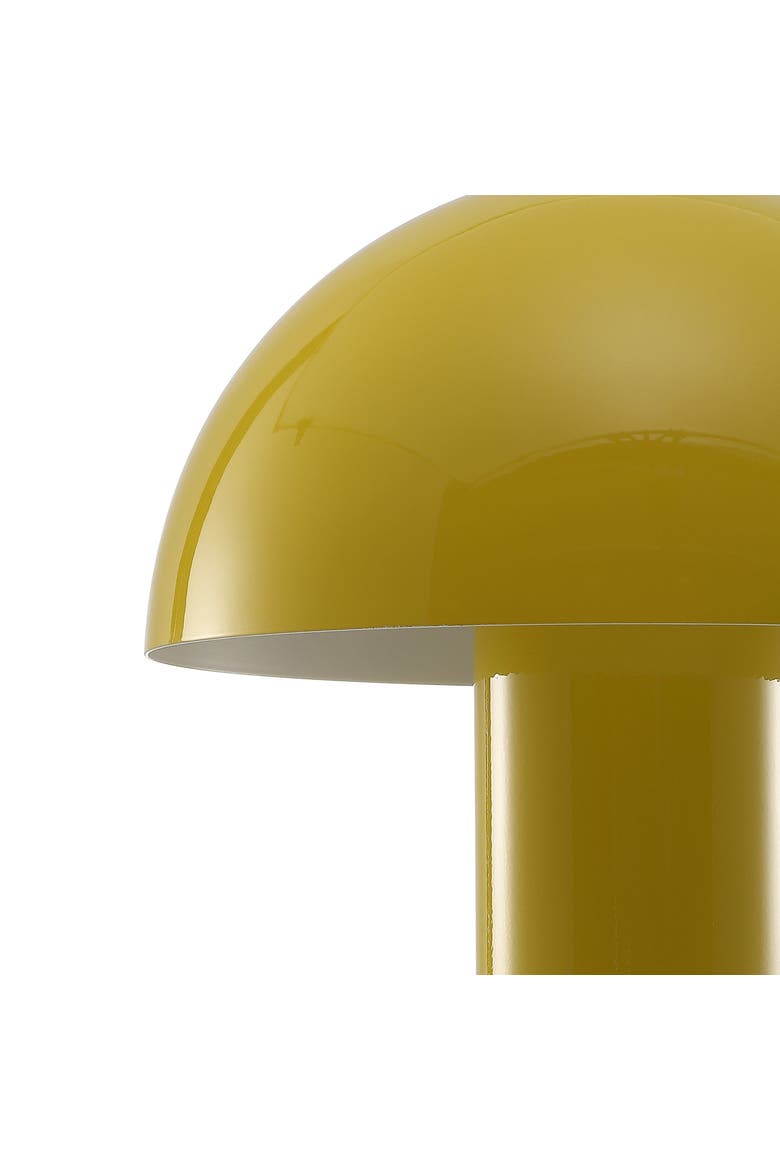Boletus Contemporary Bohemian Rechargeable/Cordless Iron Integrated Portable LED Mushroom Table Lamp, Alternate, color, Yellow