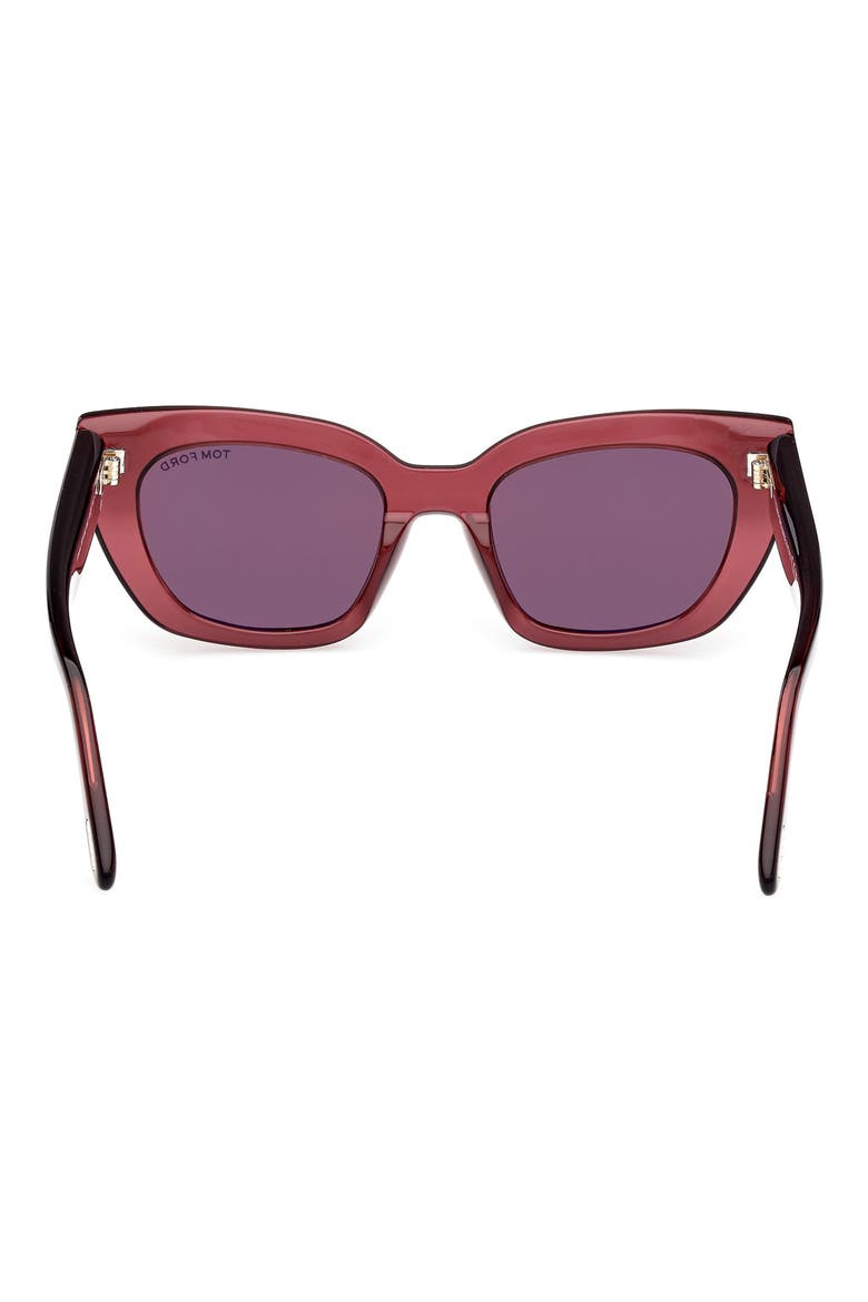 Athena 53mm Cat Eye Sunglasses, Alternate, color, TRANSPARENT WINE / T LOGO