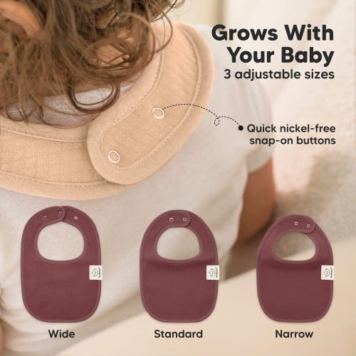 Keababies 8-pack Quin Drool Bibs In Rosewood