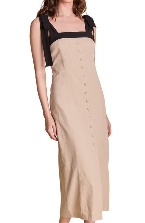 ENDLESS ROSE ENDLESS ROSE COTTON & LINEN BLEND MIDI SUNDRESS 