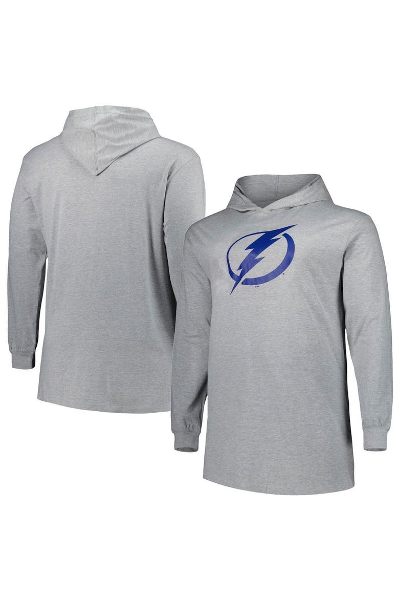 Men's Heather Gray Tampa Bay Lightning Big & Tall Pullover Hoodie, Main, color, Heather Gray