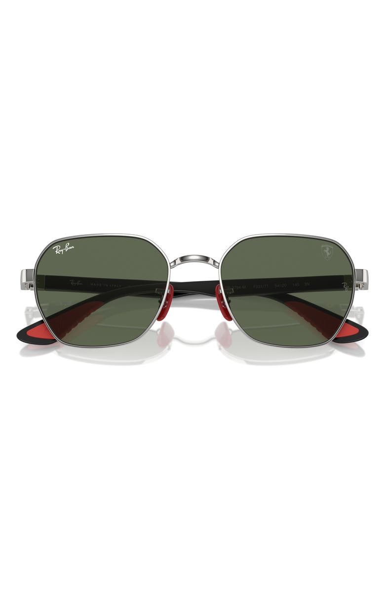 Ray-Ban x Scuderia Ferrari 54mm Chromance Irregular Sunglasses, Alternate, color, Silver