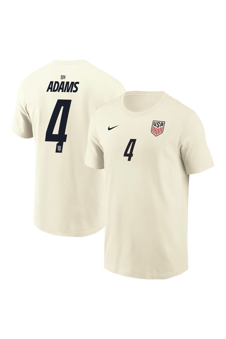Men's Nike Tyler Adams Cream USMNT Home Name & Number T-Shirt, Main, color, Cream