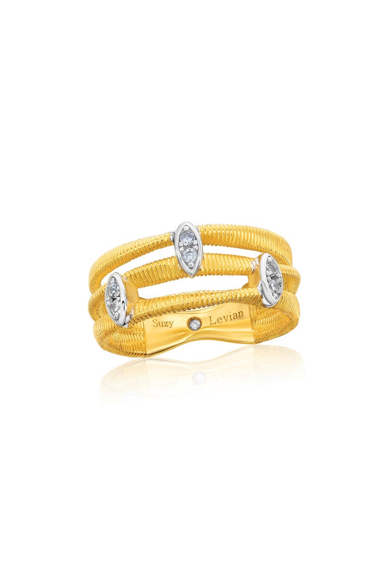 Golden Helix Three Row Triple Oval Ring, Main, color, YELLOW
