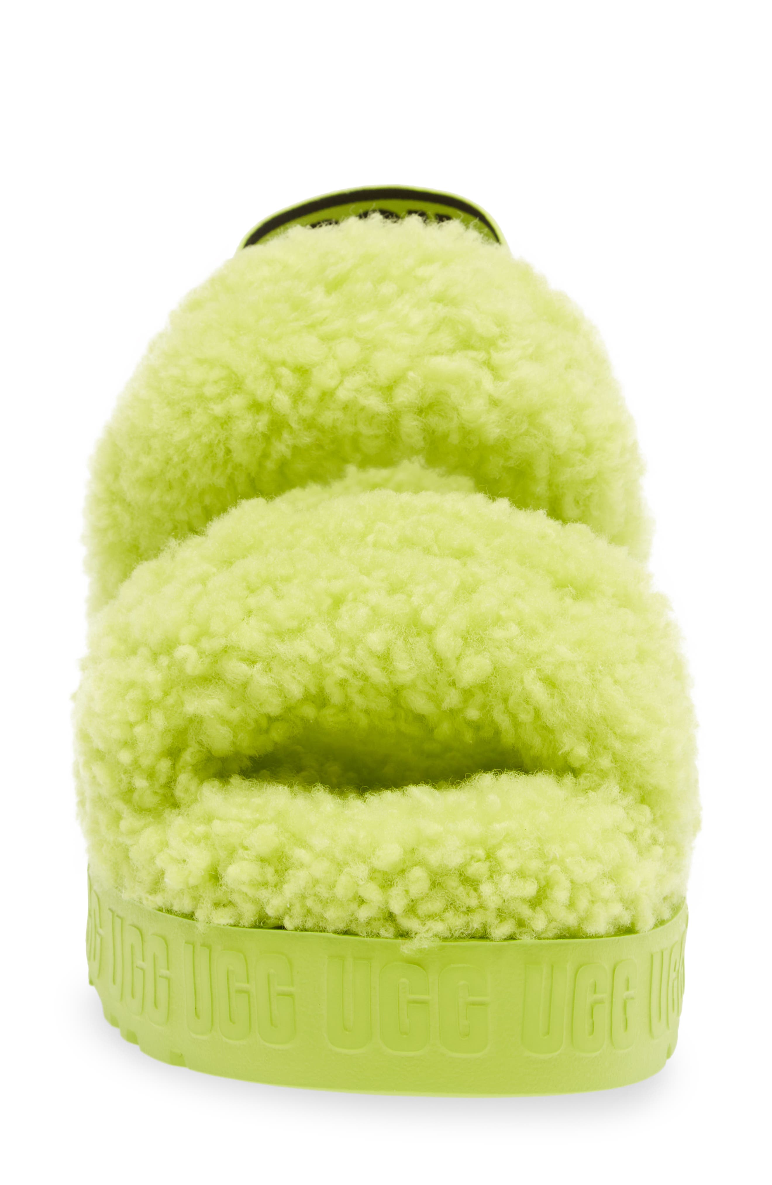 Oh Fluffita Genuine Shearling Slingback Sandal, Alternate, color, KEY LIME
