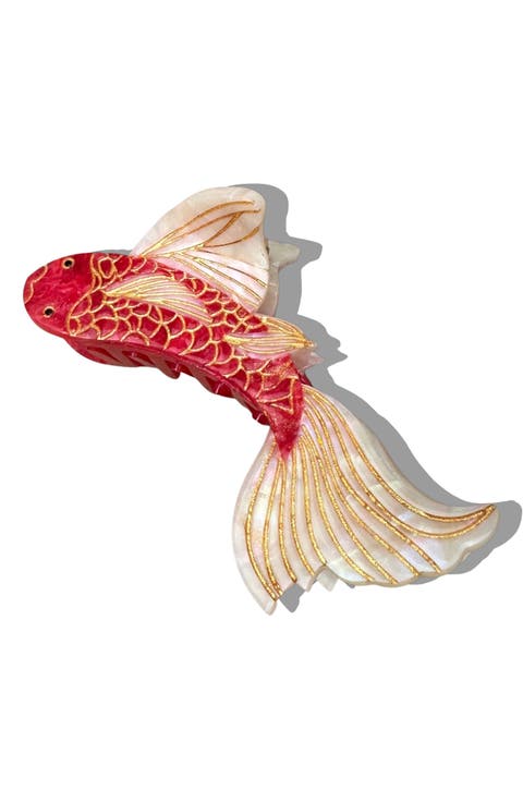 Hand Painted Koi Fish Claw Clip