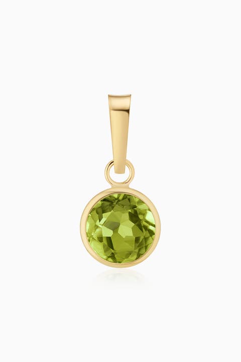 14K Yellow Gold Vivid Round Pendant Charm