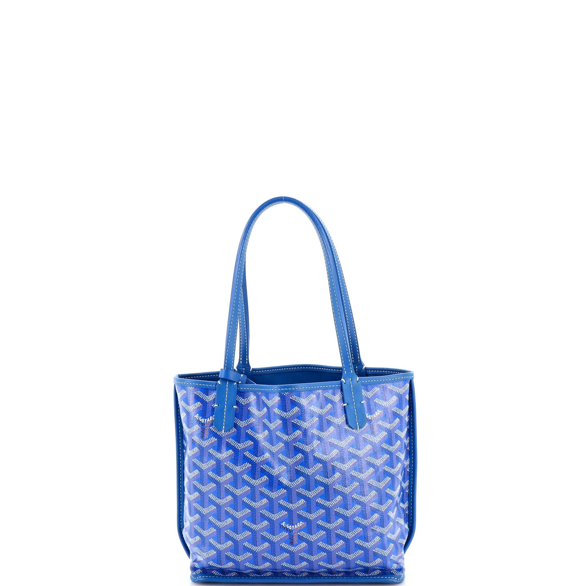 Pre-Owned Goyard Anjou Reversible Tote Coated Canvas Mini, Main, color, Blue