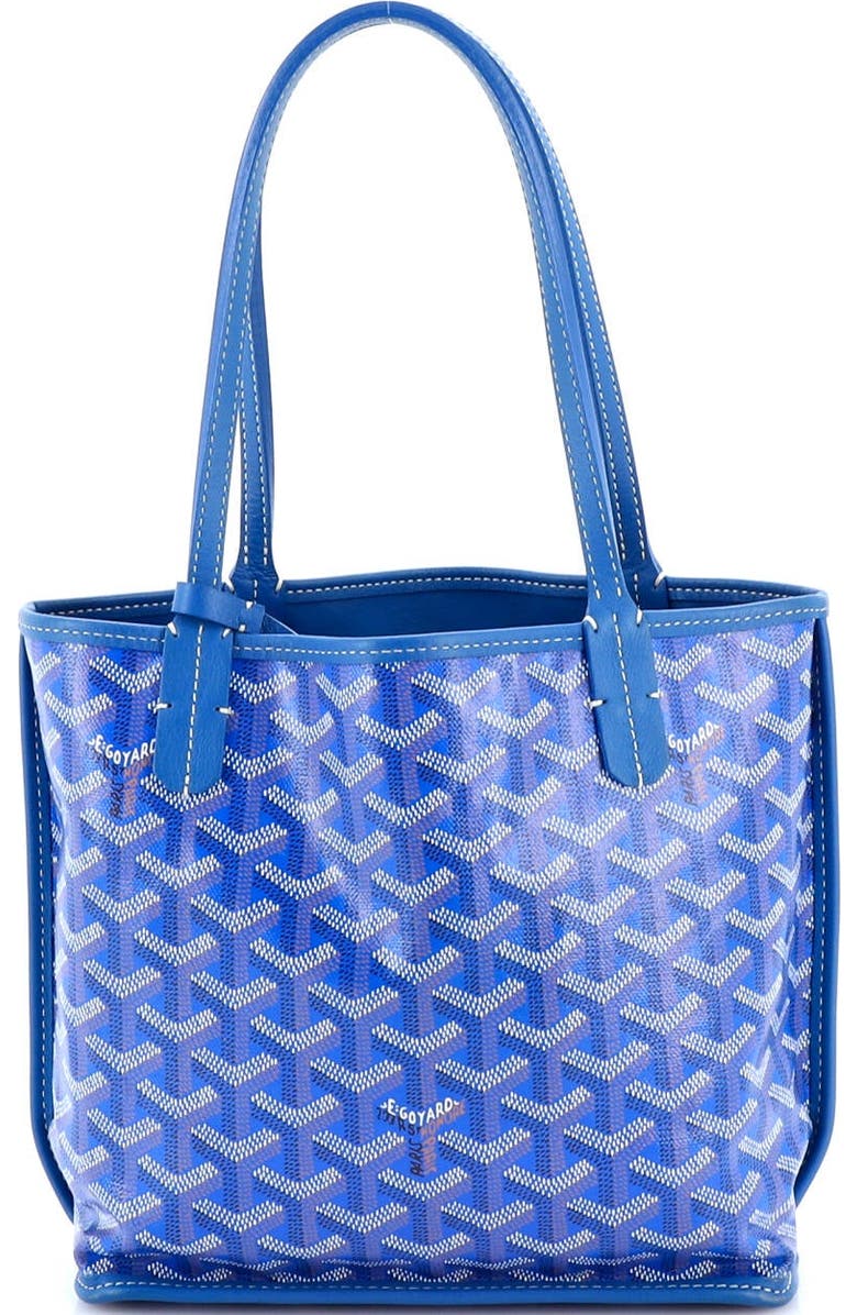 Pre-Owned Goyard Anjou Reversible Tote Coated Canvas Mini, Main, color, Blue