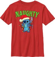 Lilo & Stitch Boy's Lilo & Stitch Christmas Naughty Stitch Graphic T-Shirt
