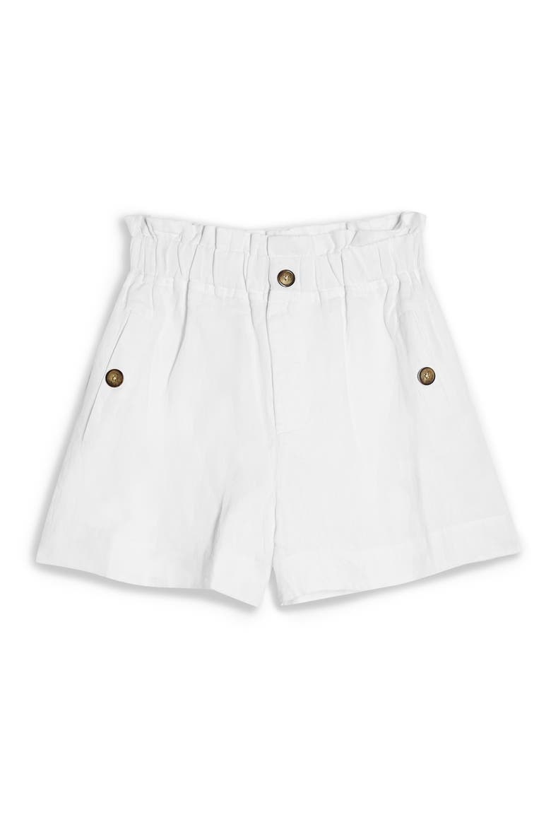 Paperbag Waist Shorts, Alternate, color, WHITE
