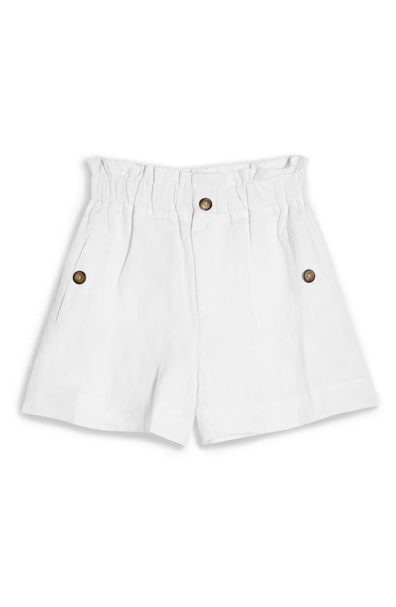 Topshop Paperbag Waist Shorts, Alternate, color, 