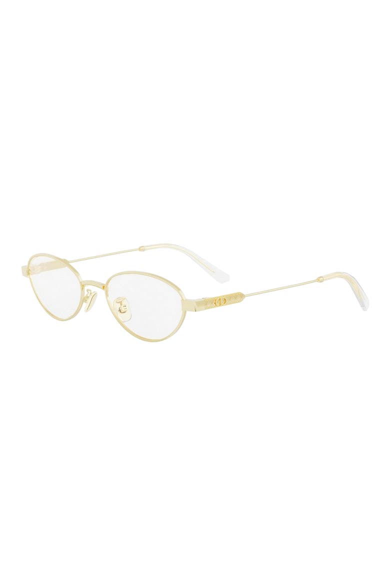 'DiorCannage O B3U 51mm Oval Glasses, Alternate, color, SHINY GOLD DH