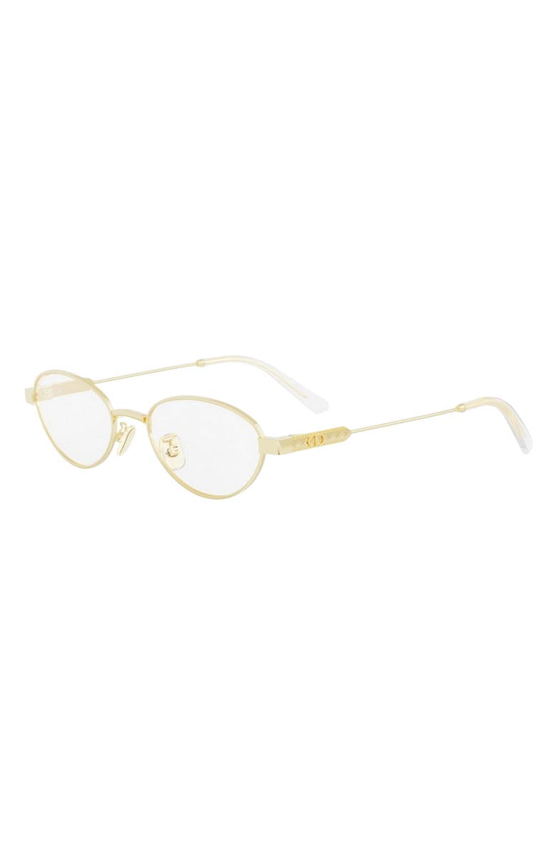 DIOR Cannageo B3U 51mm Oval Glasses, Alternate, color, Shiny Gold Dh