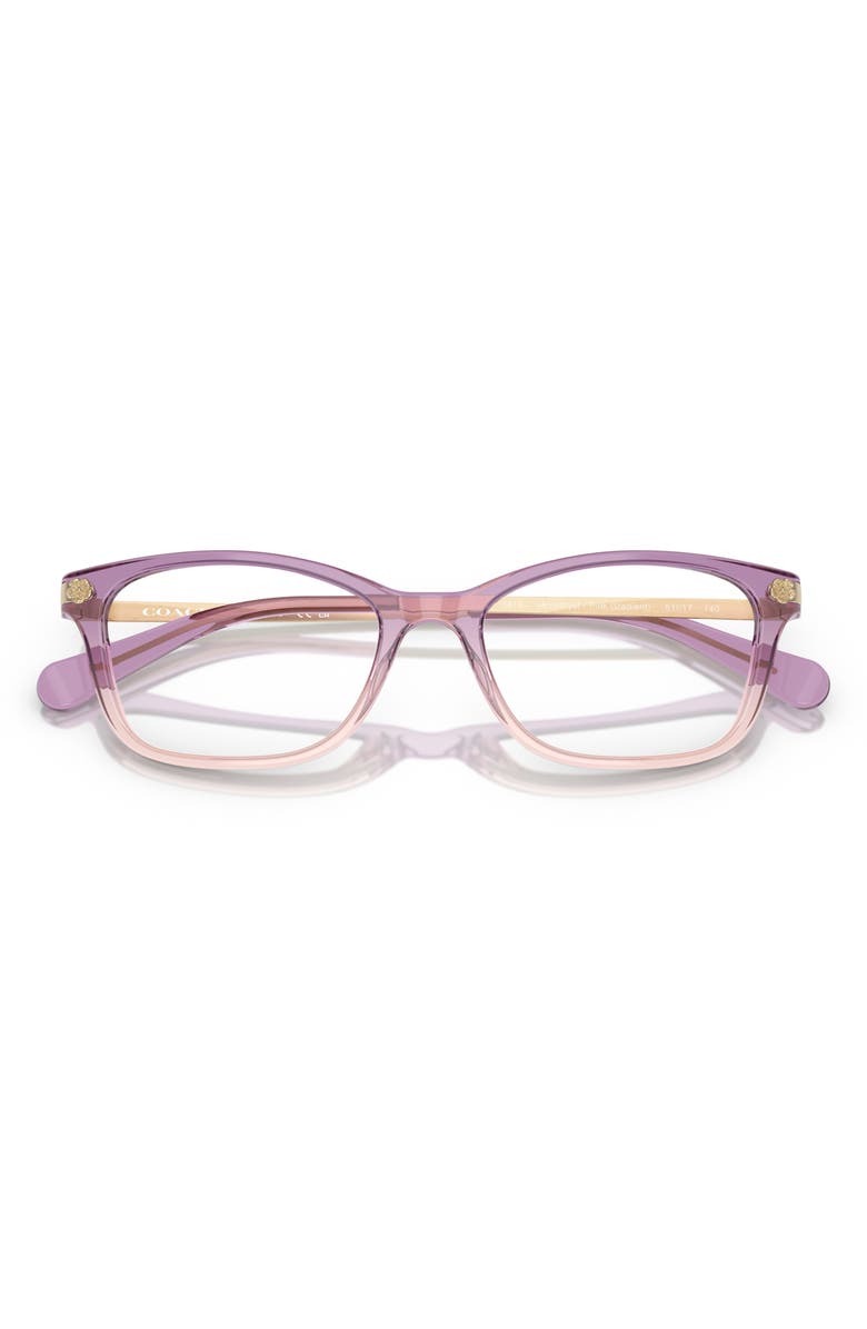 COACH 51mm Rectangular Optical Glasses, Alternate, color, Amethyst / Pink / Demo Lens