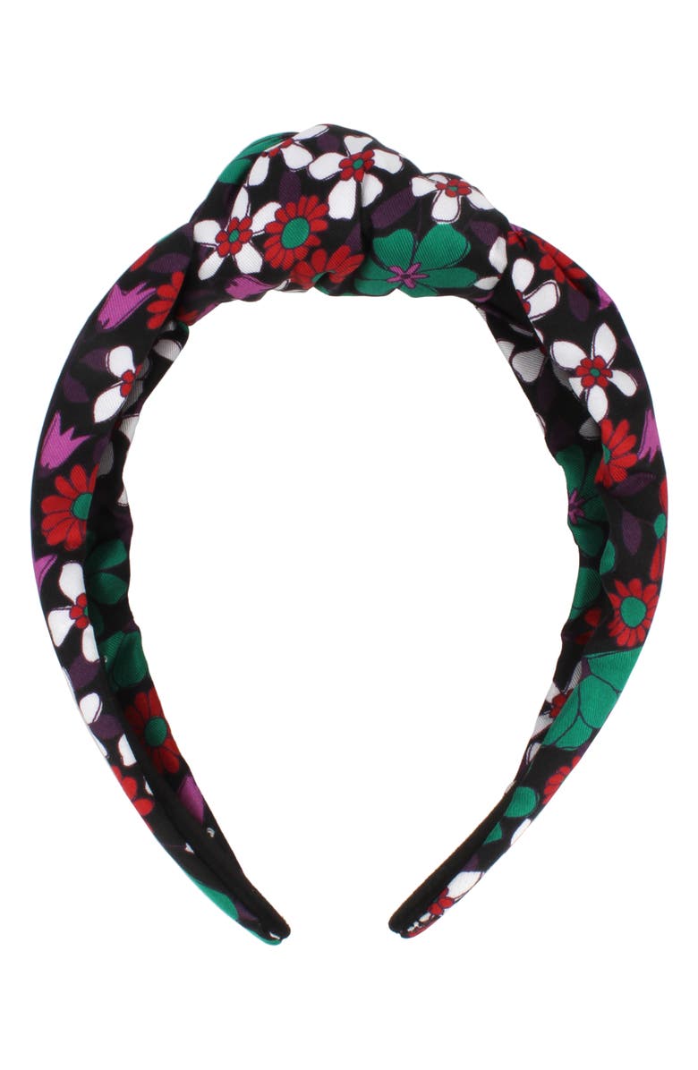 Kate Spade New York floral medley knot silk headband, Alternate, color,