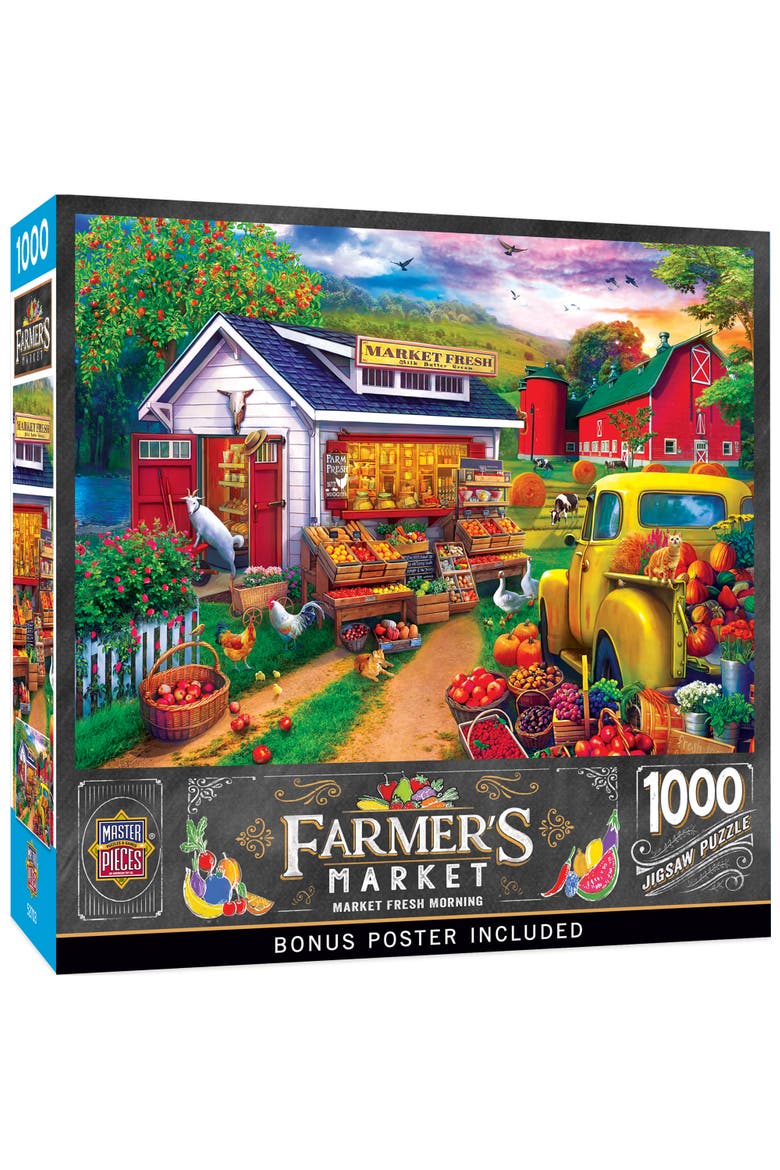 1000 Piece Jigsaw Puzzle - Market Fresh Morning - 19.25"x26.75", Main, color, Multicolor