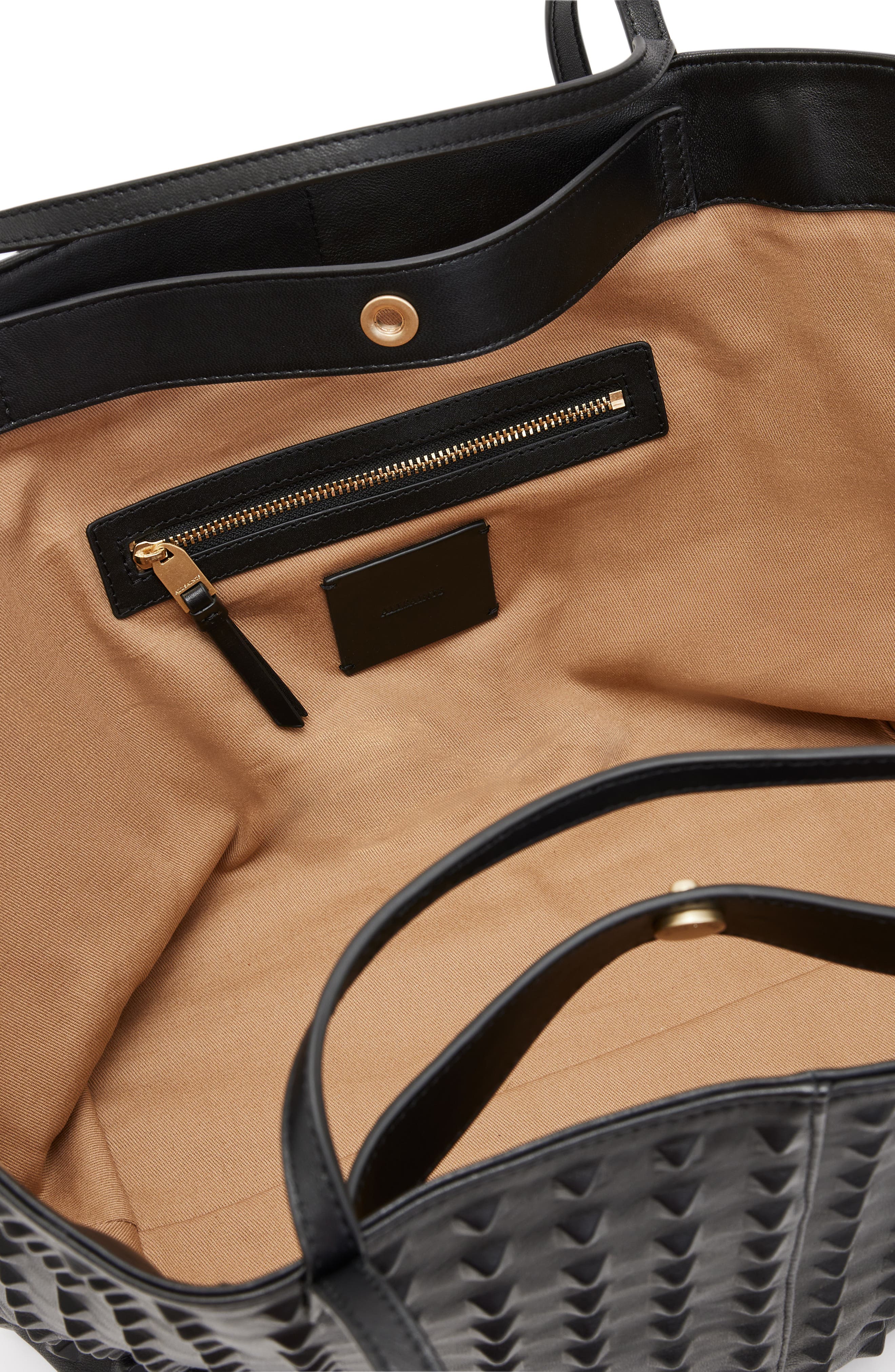 AllSaints Hannah Stud Leather Tote, Alternate, color, 