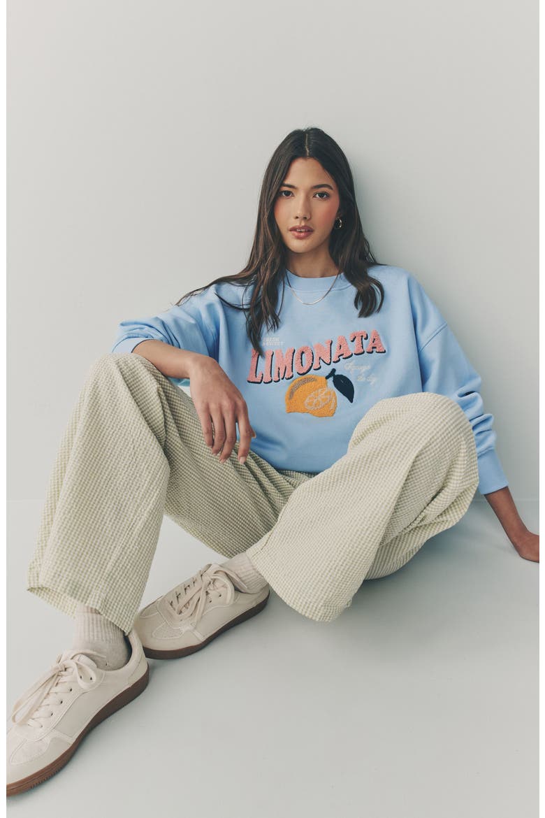 Graphic Lemon Print Sweatshirt, Alternate, color, BLUE