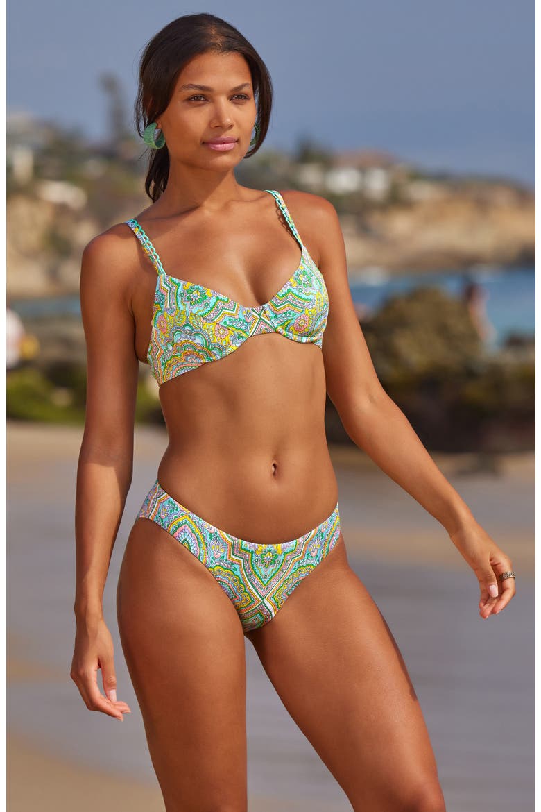 Martinique Underwire Bikini Top, Alternate, color, GREEN MULTI