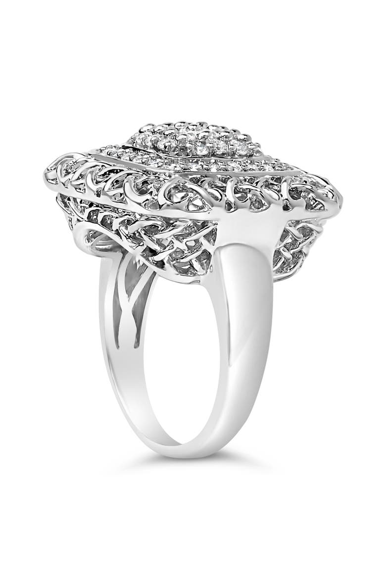 Sterling Silver 1.0 Cttw Diamond Celtic Knot Cocktail Ring, Alternate, color, Silver