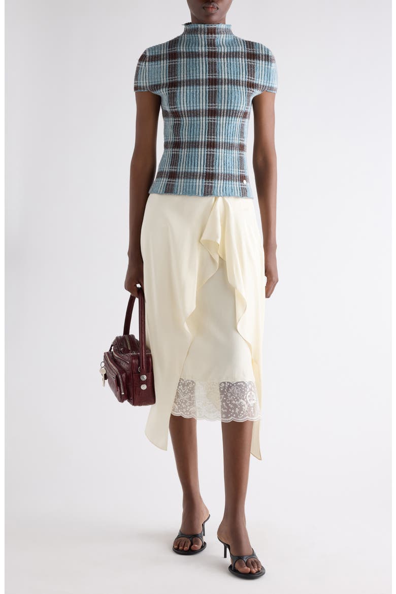 Inouka Layered Satin & Lace Skirt, Alternate, color, CREAM WHITE