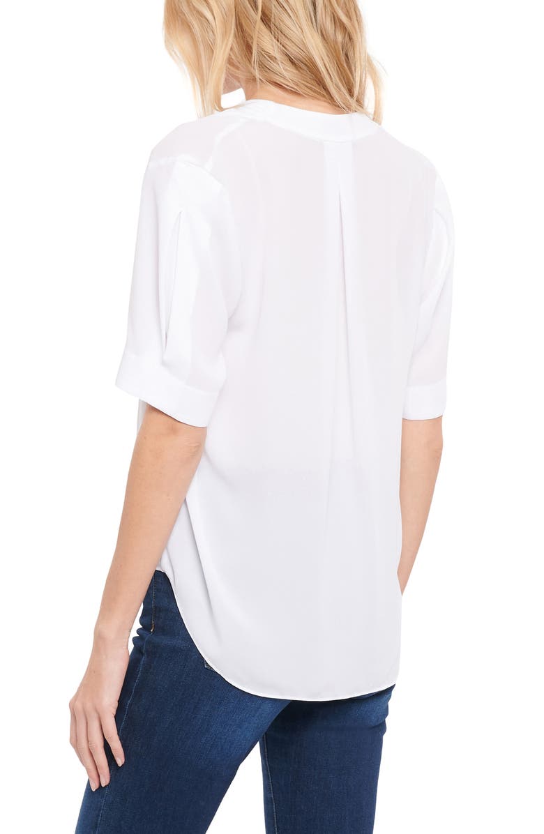NYDJ Charming V-Neck Top, Alternate, color, Optic White