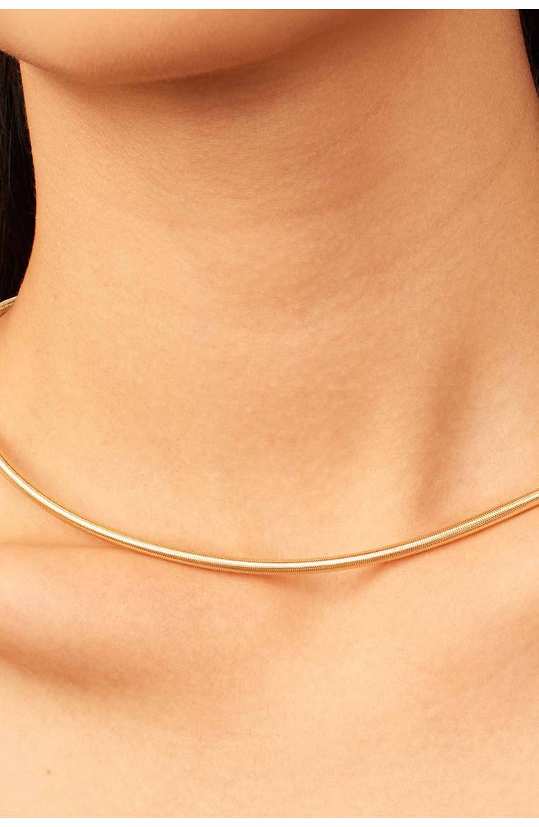 Oradina 14K Gold Mesh Glamour Round Necklace, Alternate, color, 