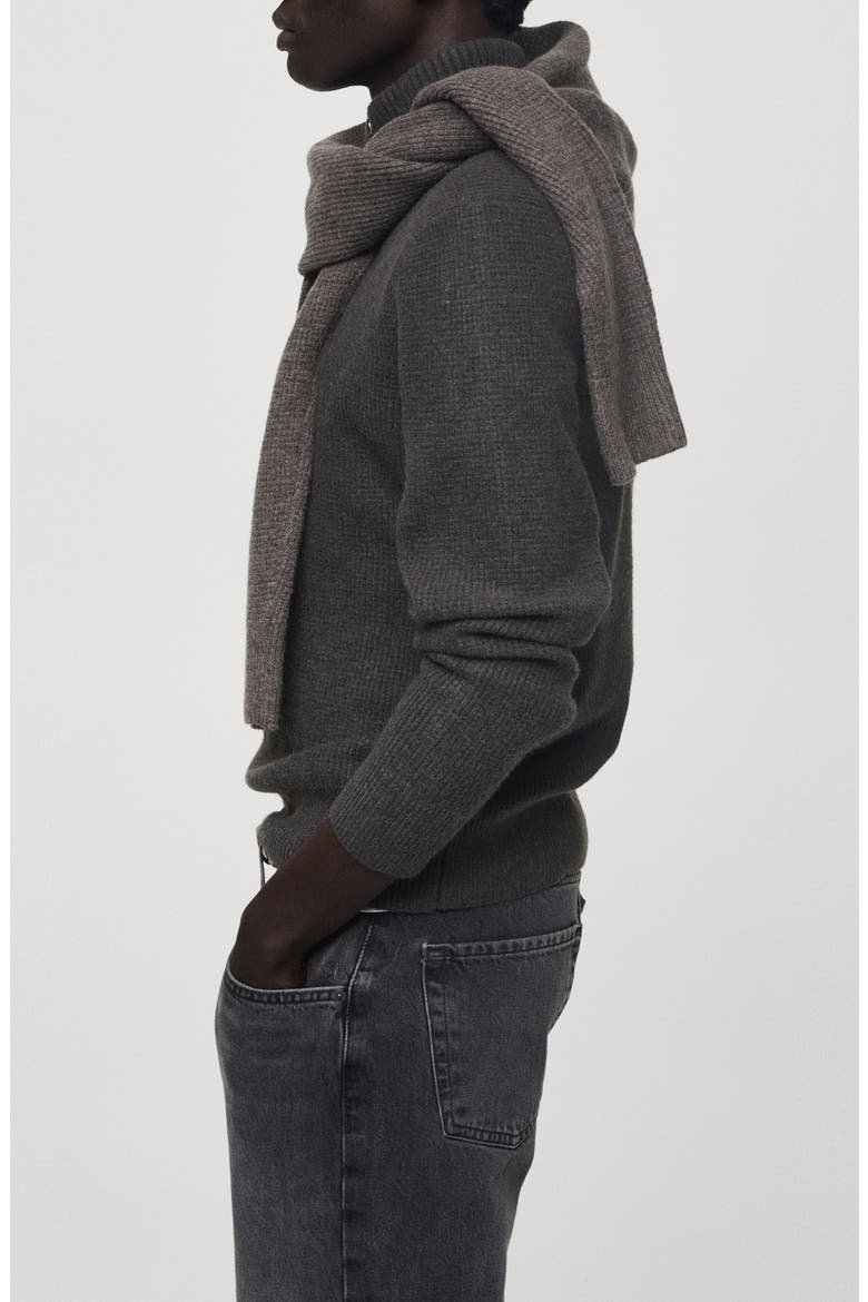 Mock Neck Quarter Zip Sweater, Alternate, color, CHARCOAL