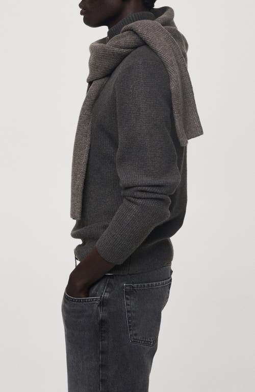Mango Men's Perkins-collar Knit Sweater In Charcoal
