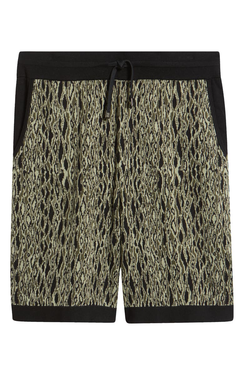 HUGO Sgoey Jacquard Knit Drawstring Shorts, Alternate, color, Open Green