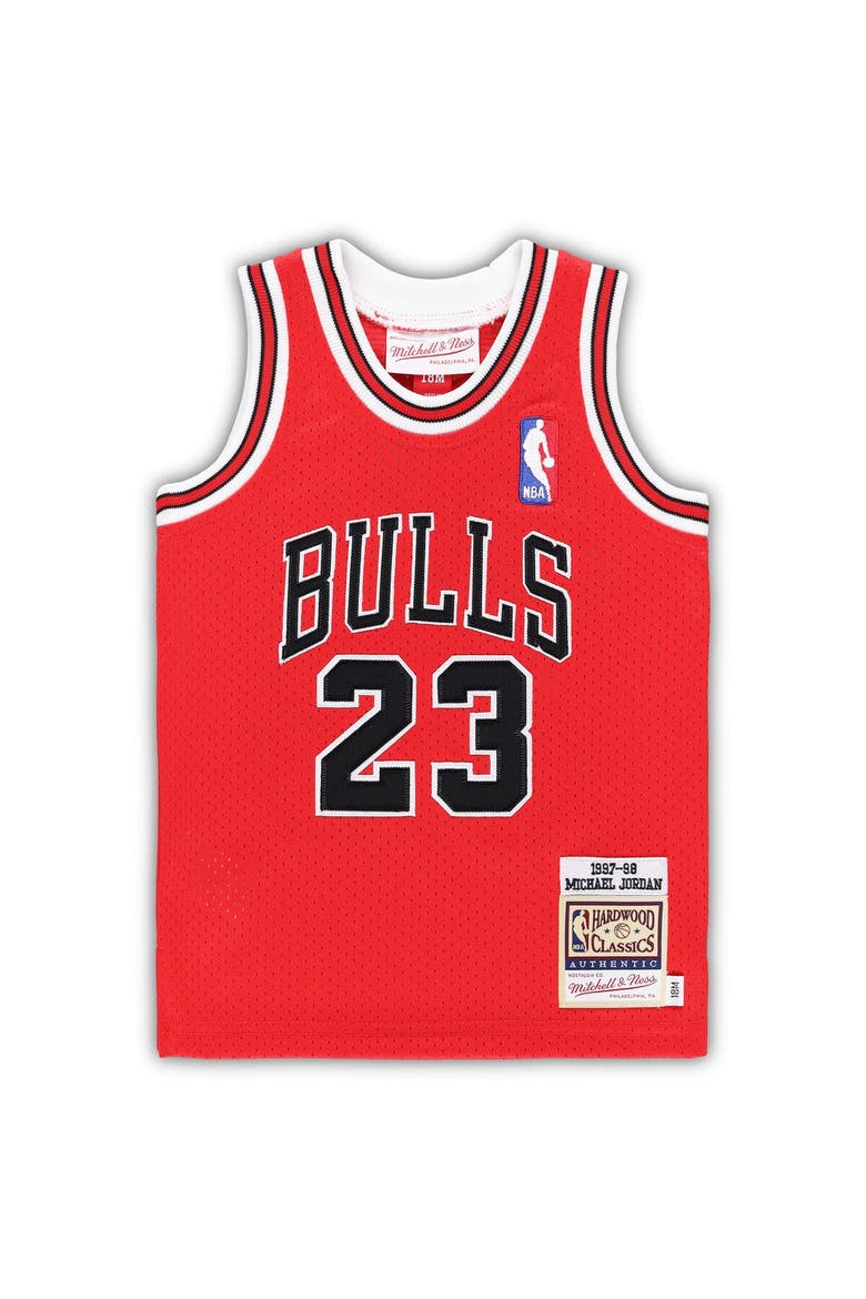 Infant Mitchell & Ness Michael Jordan Red Chicago Bulls 1985/86 Hardwood Classics Authentic Jersey, Alternate, color, Red