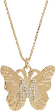 The M Jewelers The Butterfly Initial Pendant Nekclace