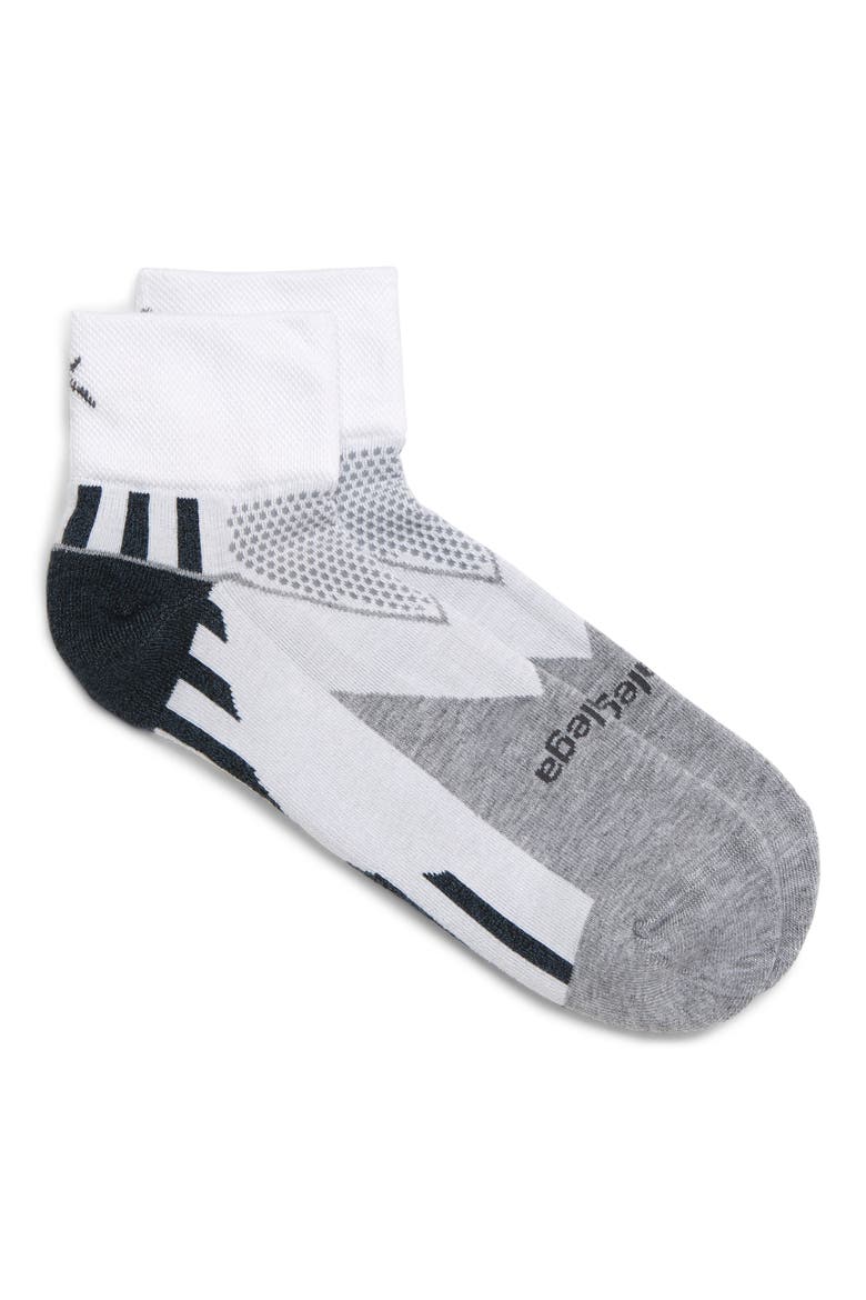 Enduro Quarter Socks, Main, color, WHITE
