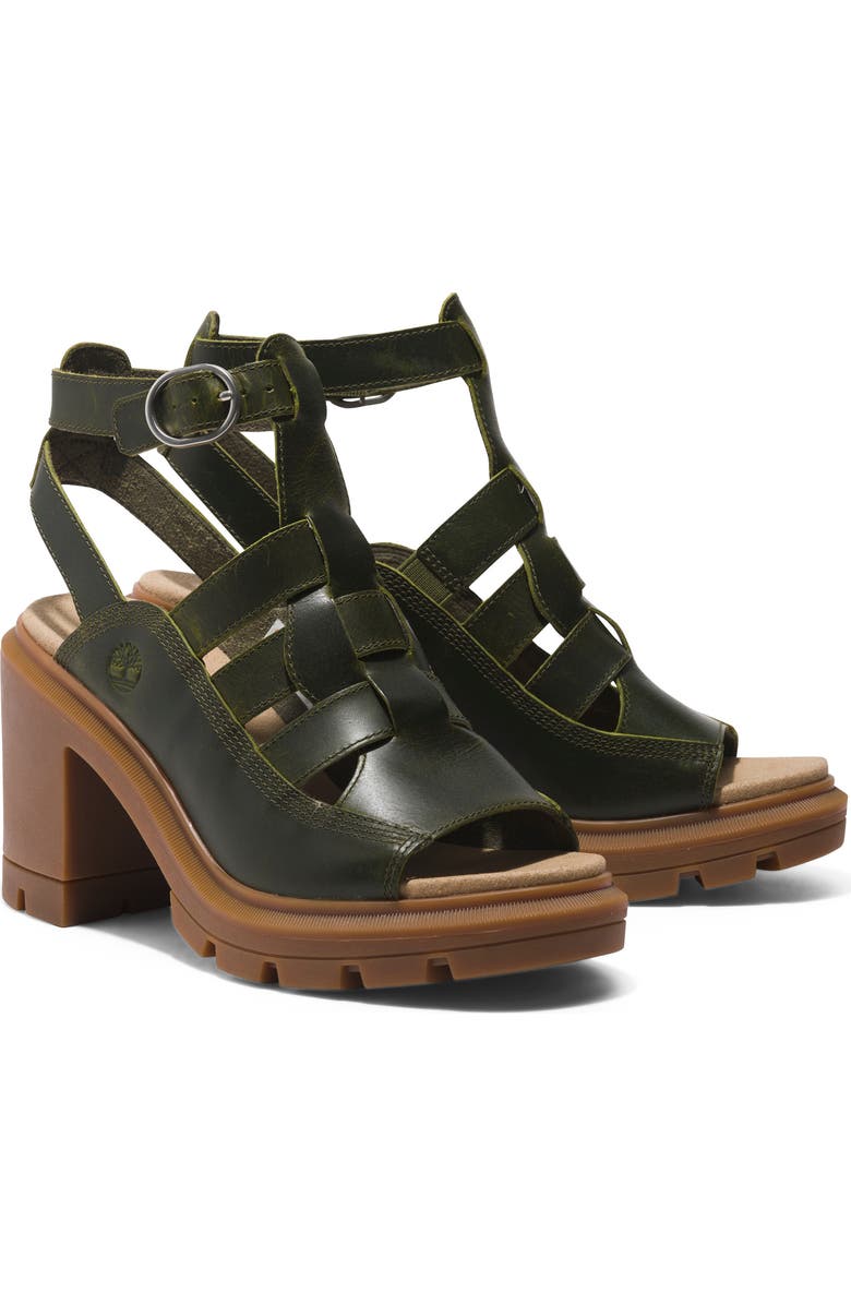 Timberland Allington Heights Platform Fisherman Sandal, Main, color, Dark Green Fern Grain
