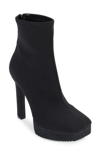 Dkny Zed Square Toe Platform Bootie In Black