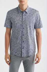 BOSS Roan Slim Fit Short Sleeve Button-Up Shirt
