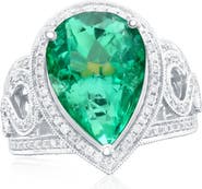 SOUZANA by Suzy Levian 14K White Gold 6.85ct Colombian Emerald & 0.89cttw Diamond Ring