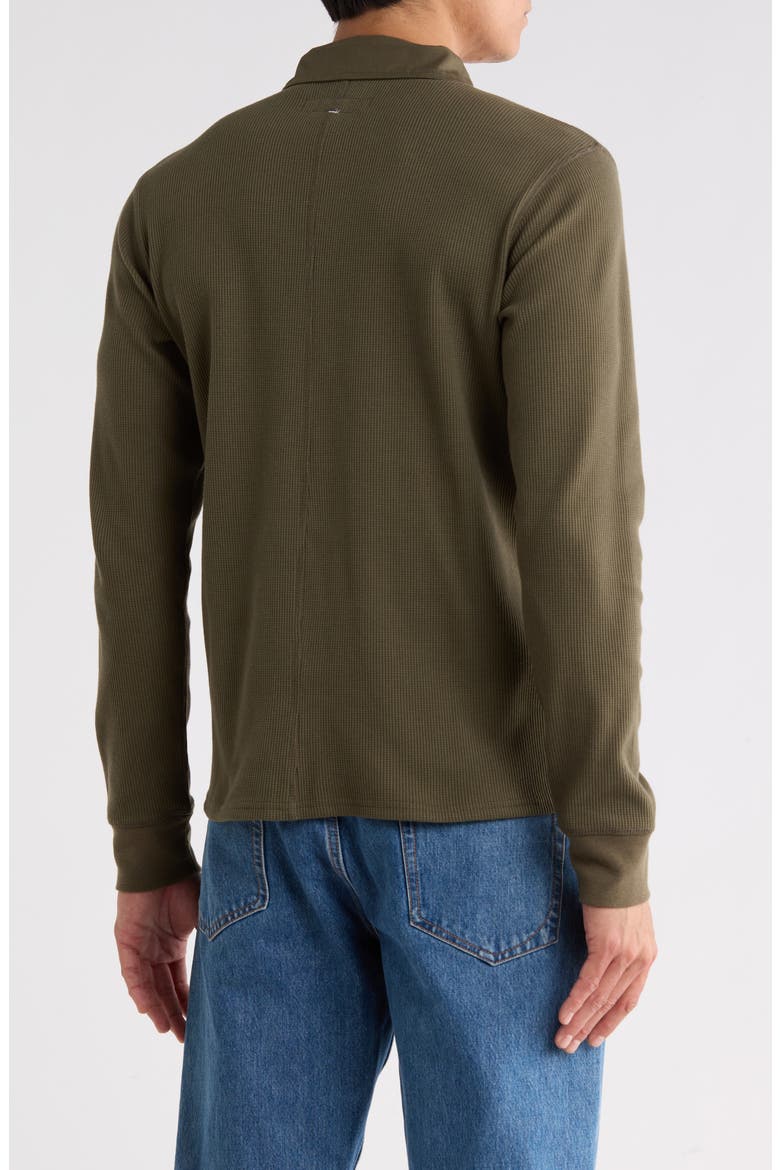 Boca Waffle Long Sleeve Polo, Alternate, color, OLIVE