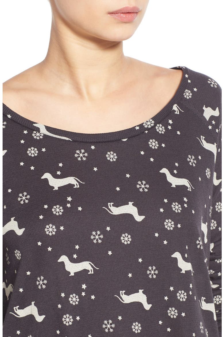 Long Sleeve Thermal Tee, Alternate, color, GREY METEOR DACHSHUNDS