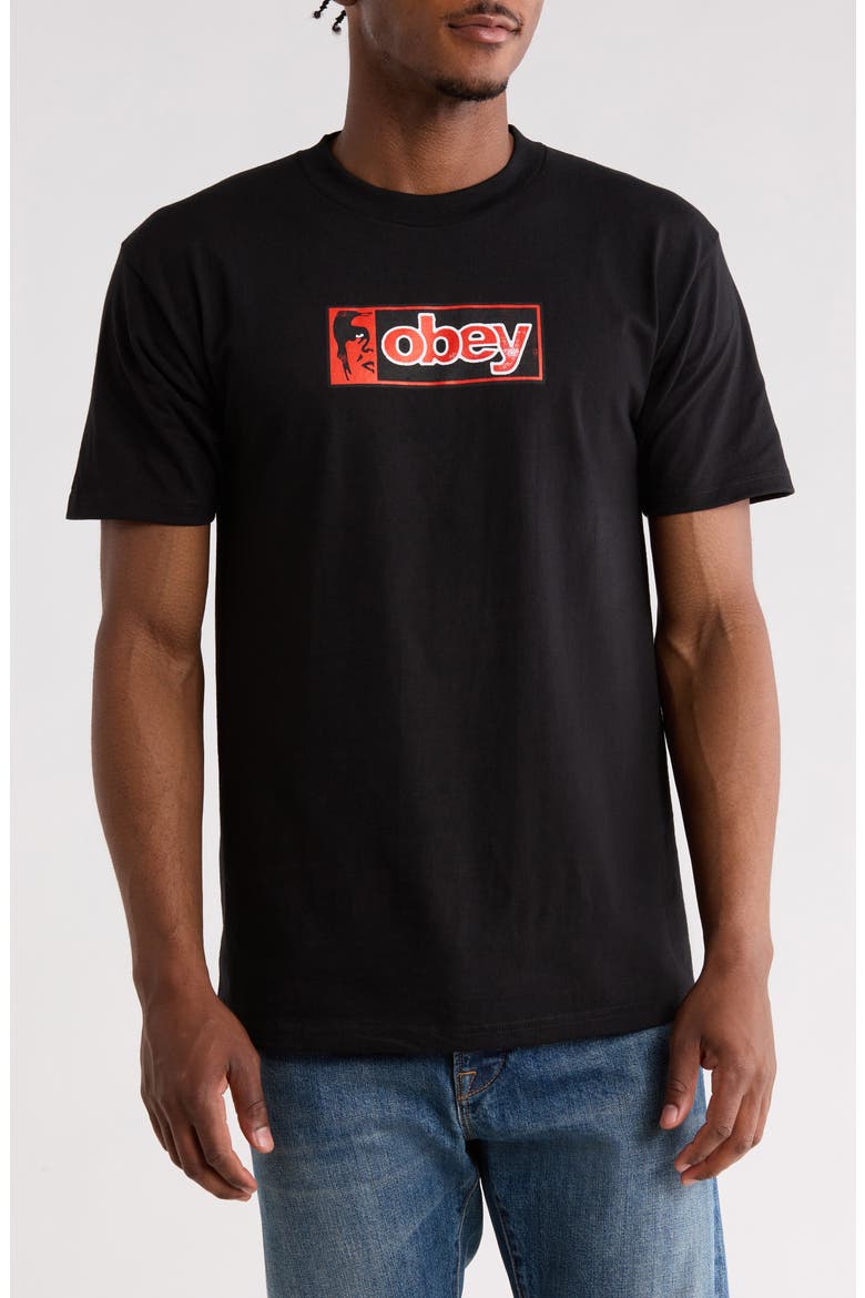 Half Icon Cotton Graphic T-Shirt, Main, color, BLACK