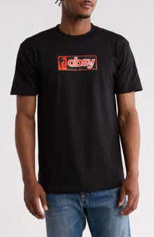 Obey Half Icon Cotton Graphic T-Shirt